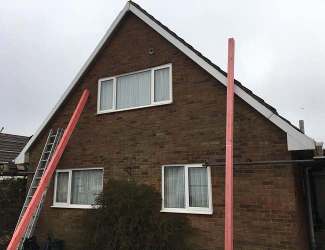 UPVC Fascia installation on front of property